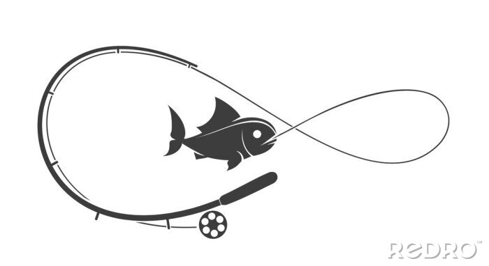 Sticker Fishing rod emblem