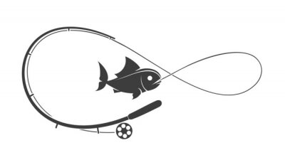 Sticker Fishing rod emblem