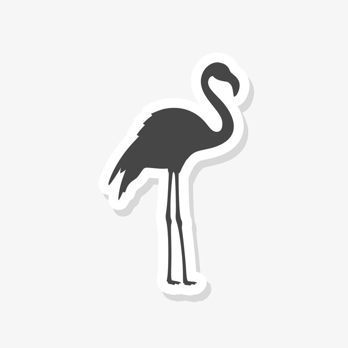 Sticker Flamingo logo. Sticker in the form of a flamingo