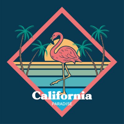 Sticker Flamingo sunset print 