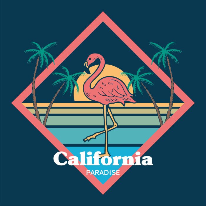 Sticker Flamingo sunset print 