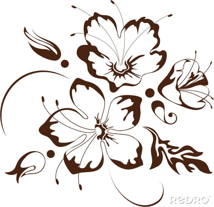 Sticker Floral design, vector illustratie