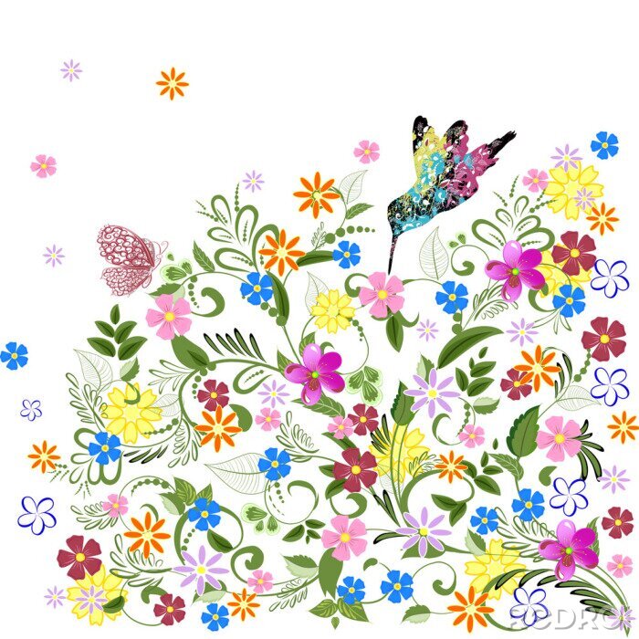Sticker floral ornament voor uw ontwerp