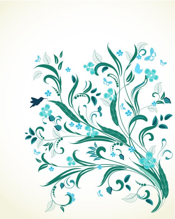 Sticker floral ornament voor uw ontwerp