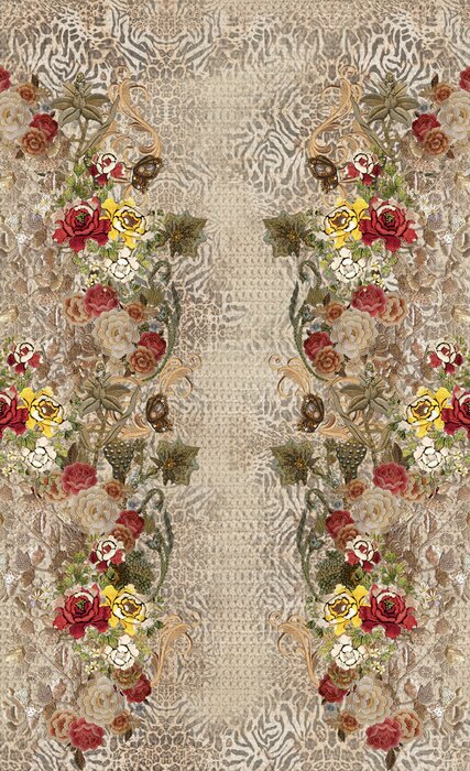 Sticker flowers on the wall