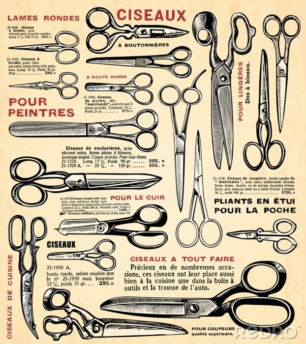 Sticker Fond ciseaux