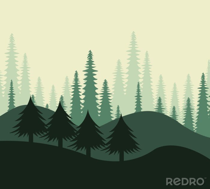 Sticker Forest ontwerp, vector illustratie.