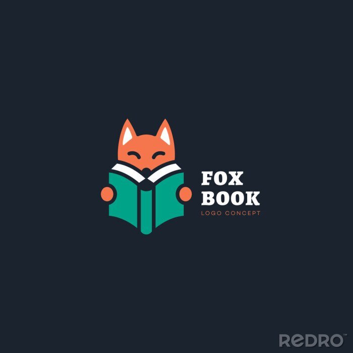 Sticker Fox book logo