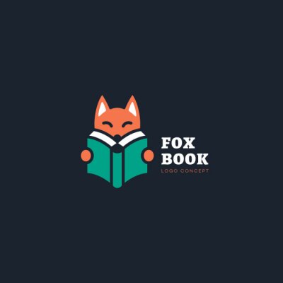 Sticker Fox book logo