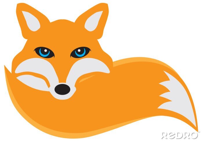 Sticker Fox met Staart Vector Illustration