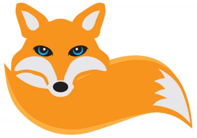 Sticker Fox met Staart Vector Illustration