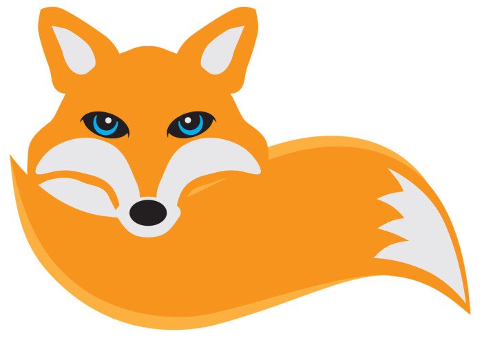 Sticker Fox met Staart Vector Illustration