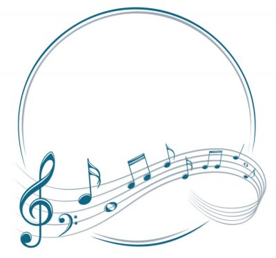 Sticker Frame met muziek notities.