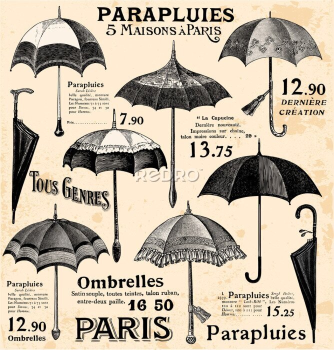 Sticker Franse paraplu's