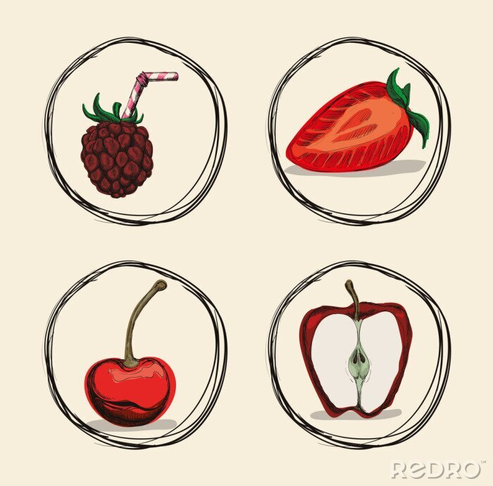 Sticker Fruits design icoon