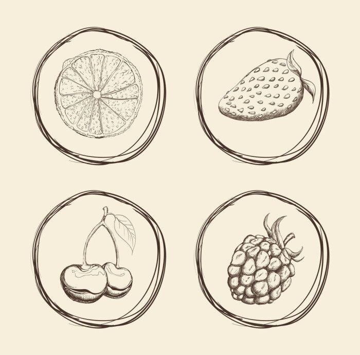 Sticker Fruits design icoon