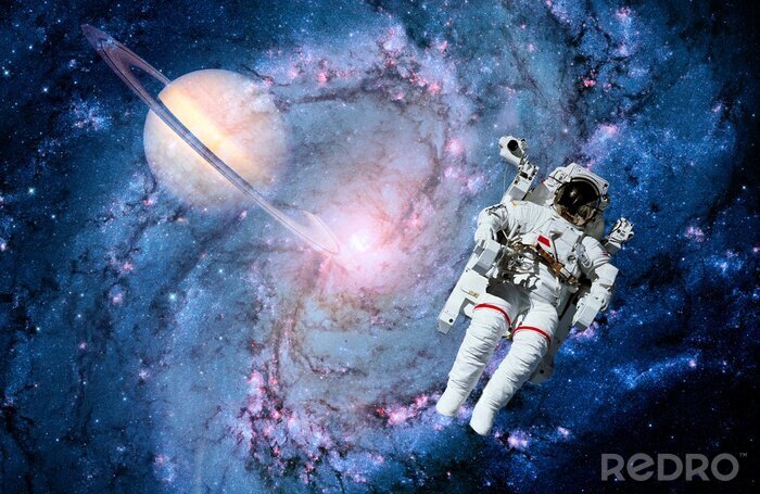 Sticker Galaxy met een astronaut