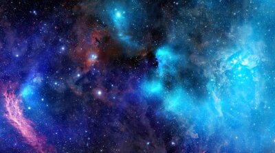 Sticker Galaxy sterrenhemel en stapels wolken