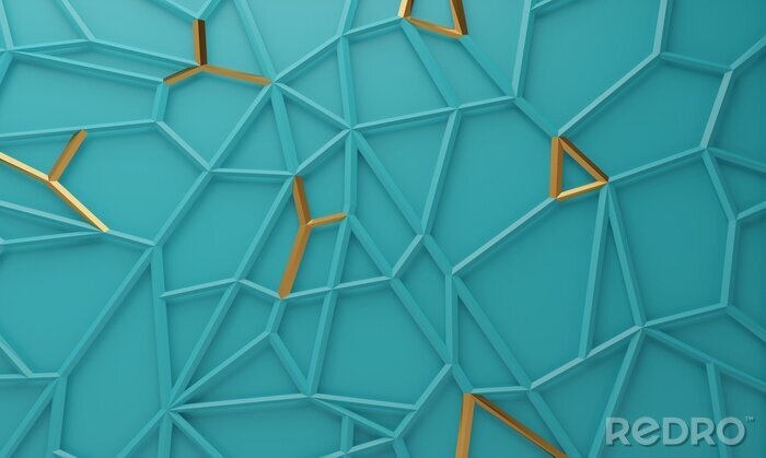 Sticker Geaderde turquoise structuur met decoratieve accenten
