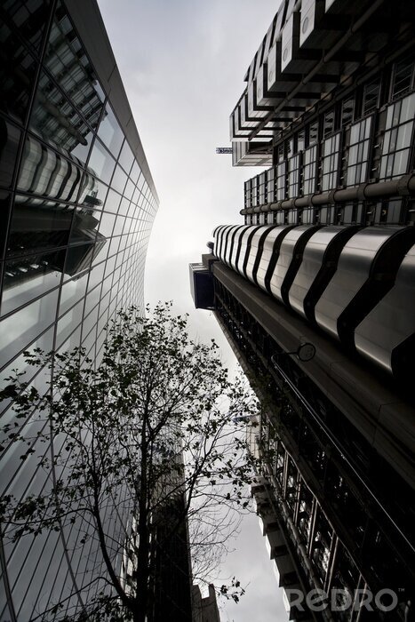 Sticker Gebouwen in Londen van onderaf