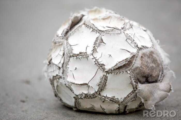 Sticker gebruikte oude voetbal