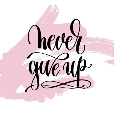 Sticker geef nooit handgeschreven briefing positief citaat op