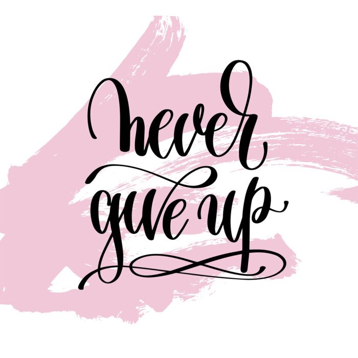 Sticker Geef nooit handgeschreven briefing positief citaat op