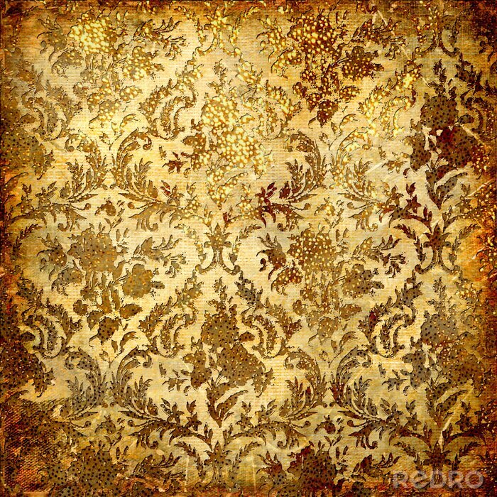 Sticker Geel motief in een ornamentele stijl