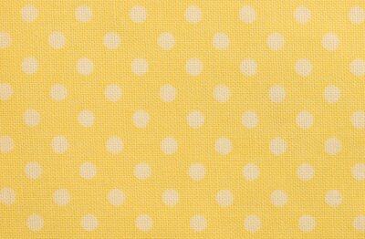Sticker Geel tafelkleed met witte stippen Macro
