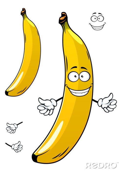 Sticker Geïsoleerde bananen komische illustraties