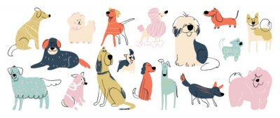 Gekleurde cartoon honden