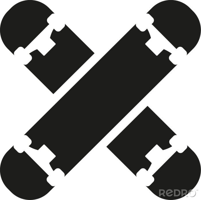 Sticker Gekruist skateboard pictogrammen
