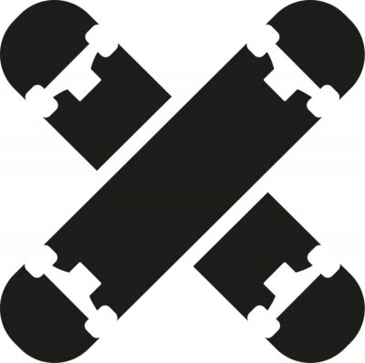 Sticker Gekruist skateboard pictogrammen