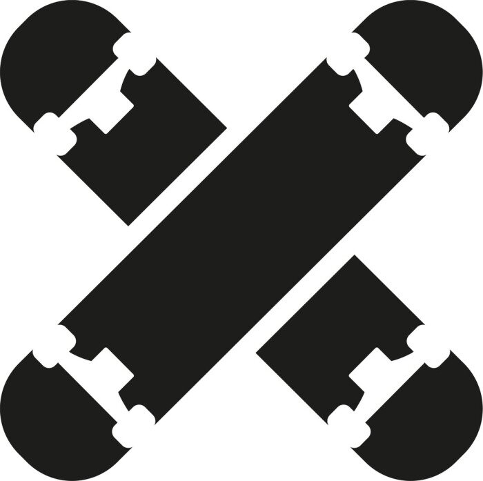 Sticker Gekruist skateboard pictogrammen