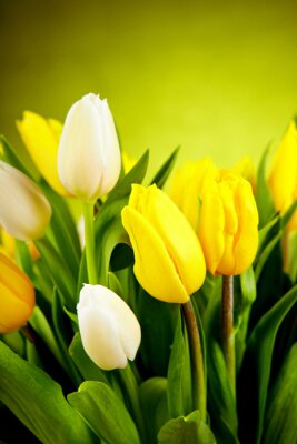 Sticker Gele bloemen in een boeket