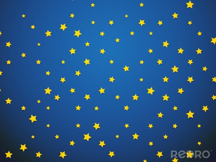 Sticker gele ster op blauwe achtergrond