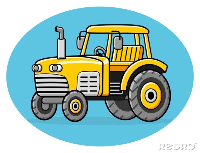 Sticker Gele tractor icoon.