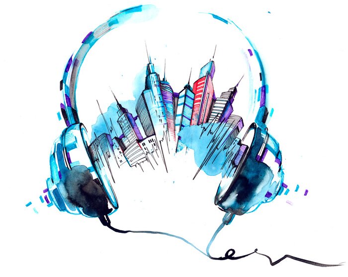 Sticker Geluiden van de stad