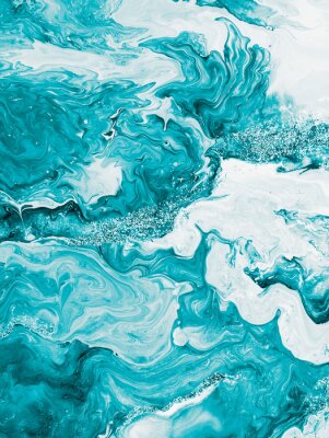 Poster Gemarmerde achtergrond in een turquoise tint.