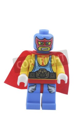 Sticker Gemaskerde Mexicaanse luchador worstelaar LEGO figuur