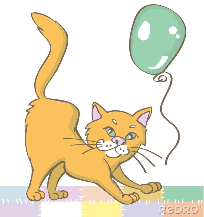 Sticker Gemberkat en muntballon voor kinderen