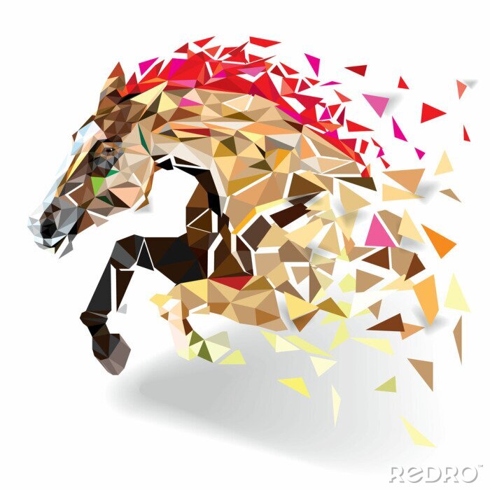 Sticker Geometrisch paardenhoofd