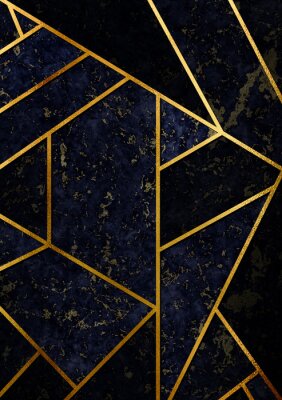 Sticker Geometrisch patroon met gouden lijnen