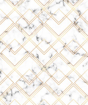 Sticker Geometrisch patroon op een marmeren ondergrond