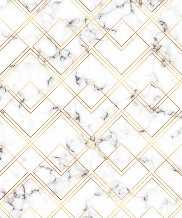 Sticker Geometrisch patroon op een marmeren ondergrond