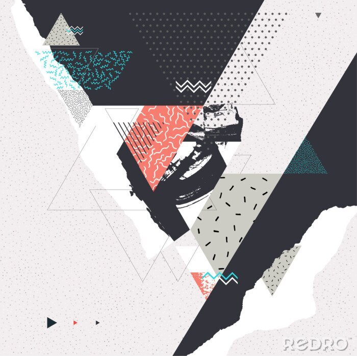 Sticker Geometrische abstracte driehoeken
