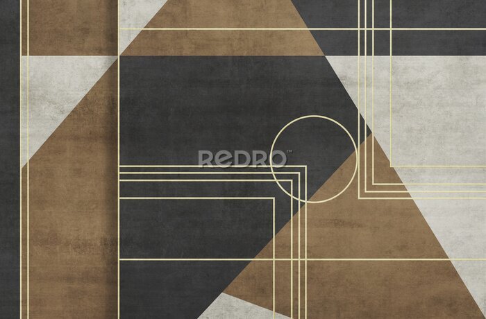 Sticker Geometrische bruine vormen