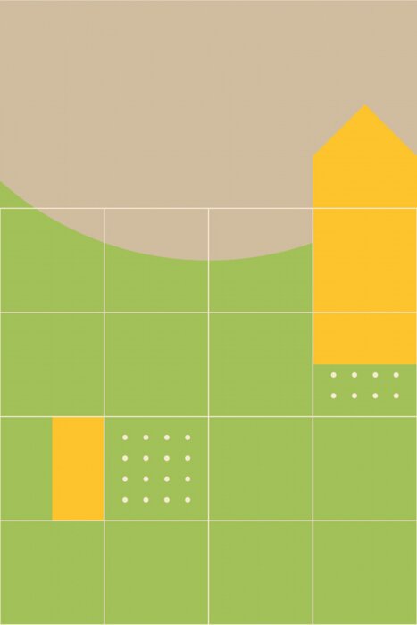 Sticker Geometrische motieven in drie kleuren