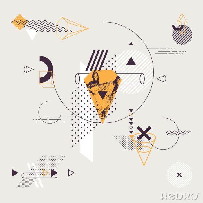 Sticker Geometrische ruimtelijke figuren