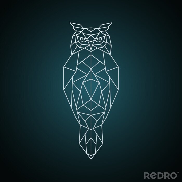 Sticker Geometrische uil